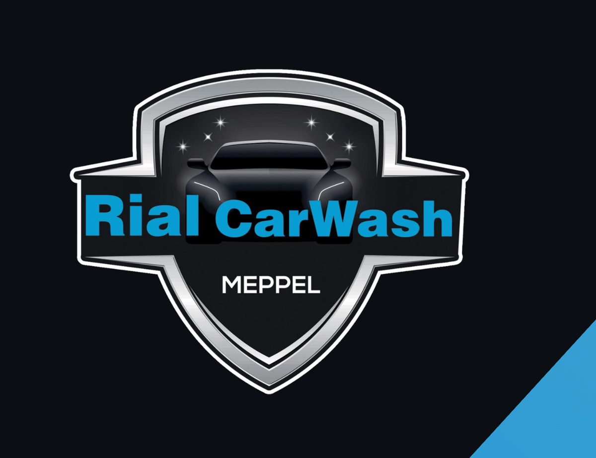 Detail van het ontwerp van de Rial Waspas: het schild van Rial CarWash